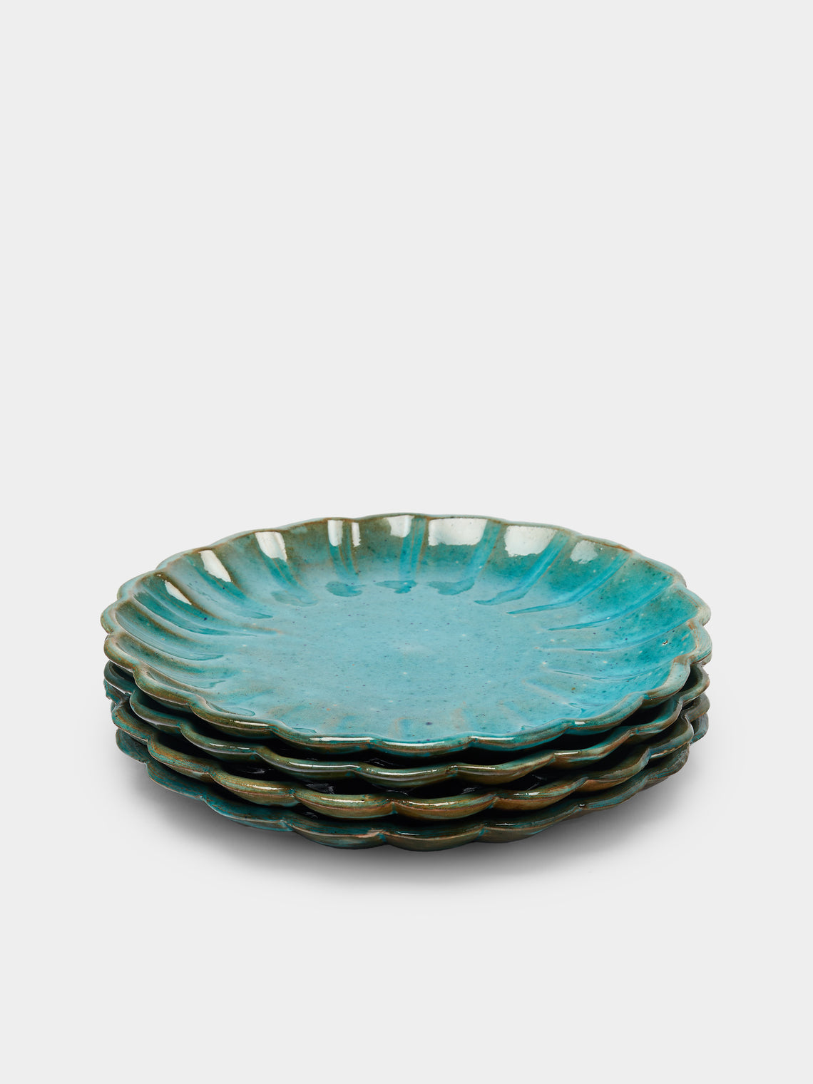 Anut Cairo - Scallop Hand-Painted Ceramic Dinner Plates (Set of 4) -  - ABASK