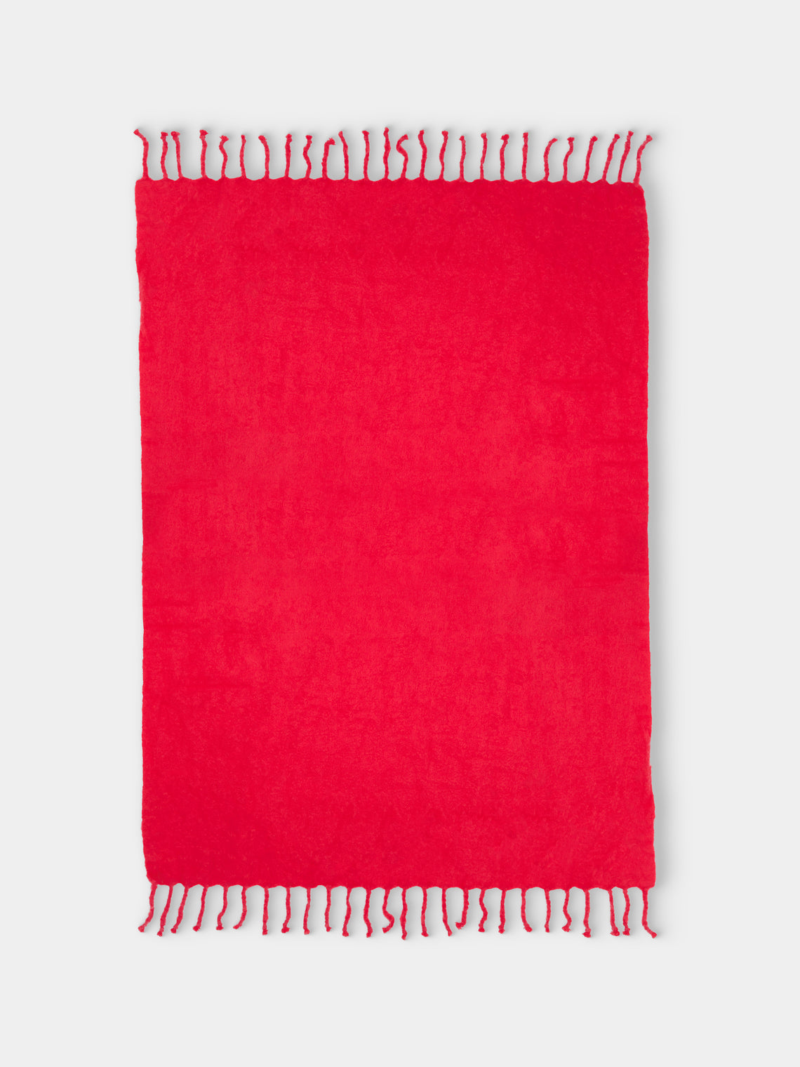 Lena Rewell - Handwoven Solid Mohair King-Size Blanket (118in/3m) - Pink - ABASK - 