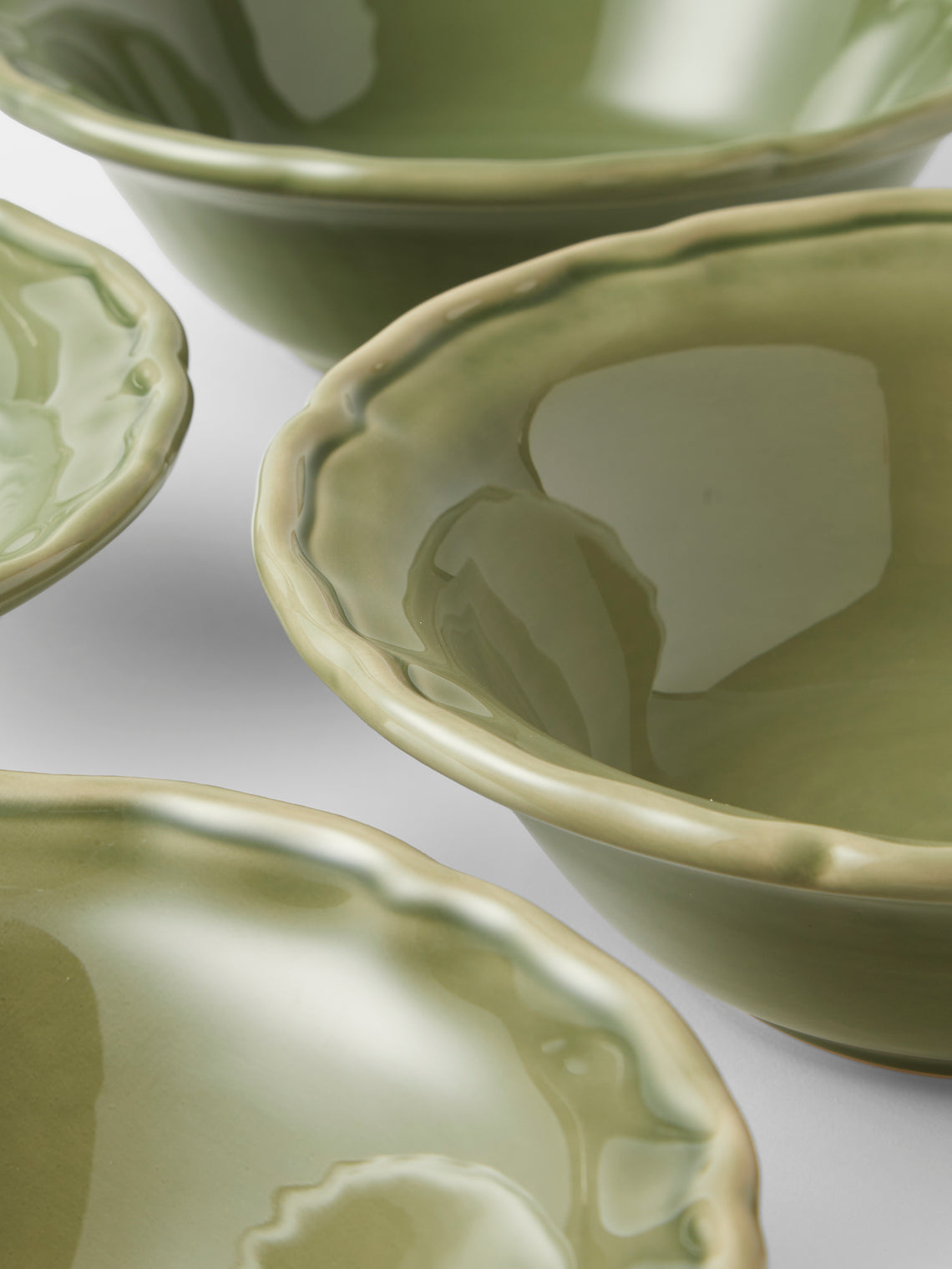 Maison Pichon Uzès - Provence Hand-Glazed Ceramic Bowls (Set of 4) - Green - ABASK