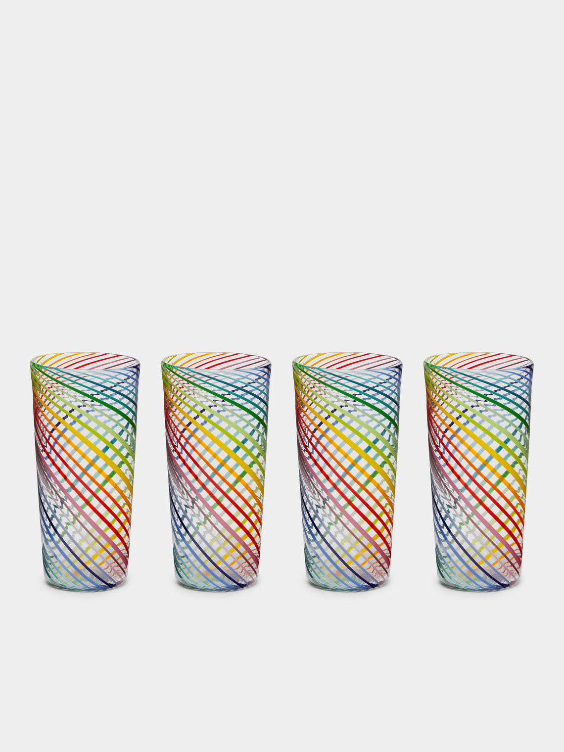 Pierrot Doremus - Twist Filigrane Hand-Blown Glass Highballs (Set of 4) - Multiple - ABASK 