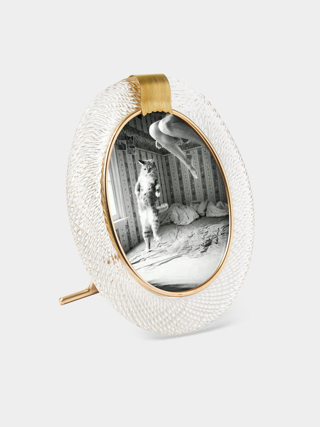 Antique and Vintage - 1960s Murano Glass Photo Frame - Clear - ABASK - 