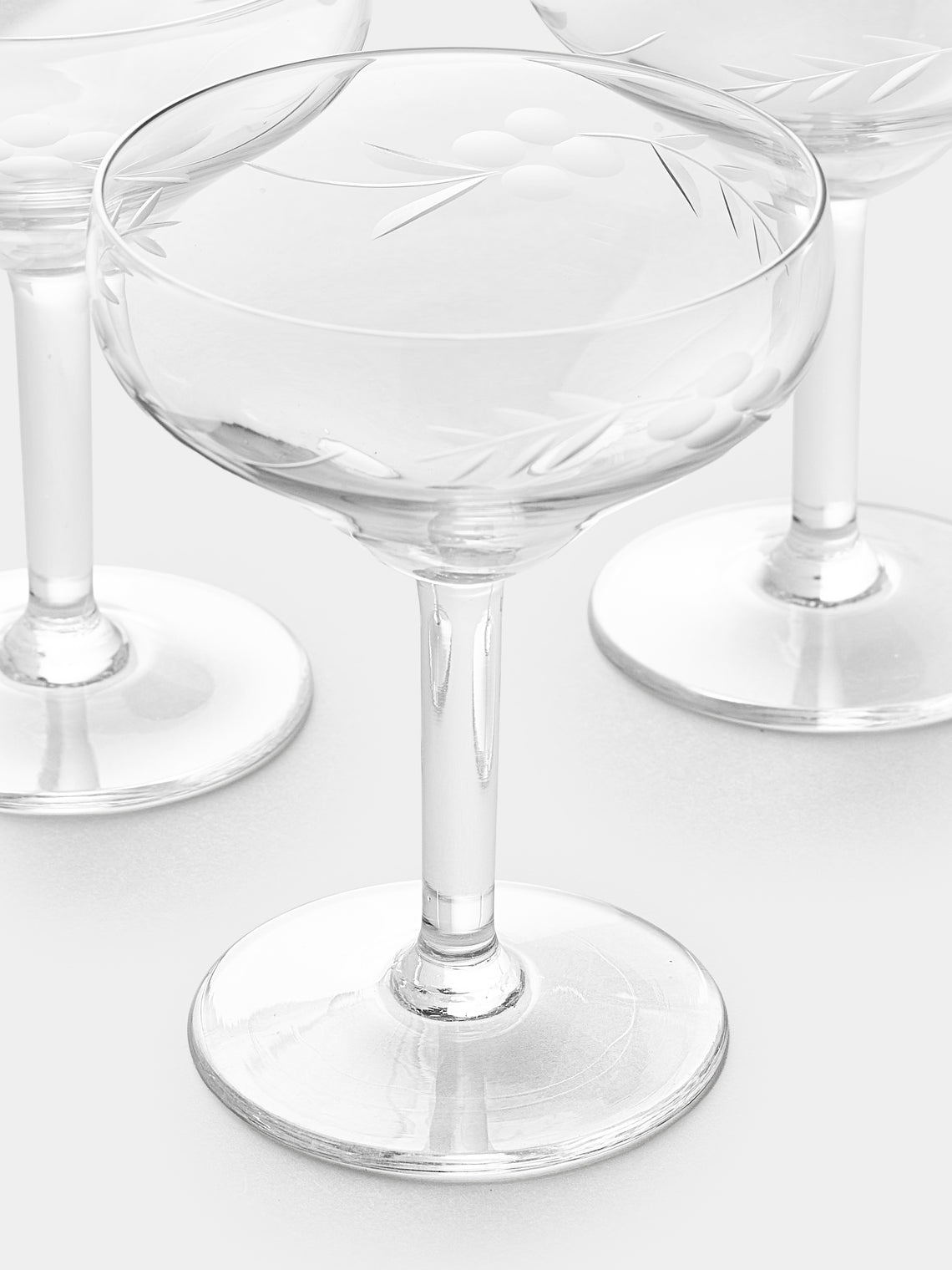 Antique and Vintage - 1940s Crystal Champagne Coupes (Set of 12) - Clear - ABASK