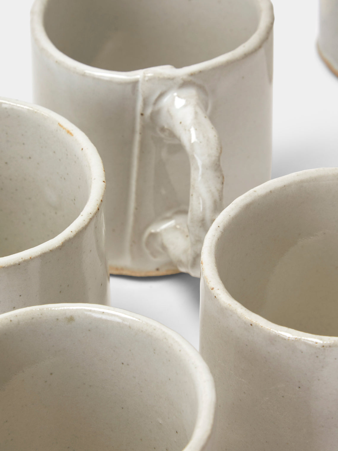 Estudio Vernís - Wood-Fired Stoneware Mugs (Set of 6) - White - ABASK