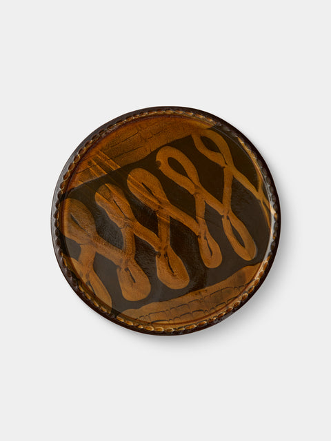 Aono Pottery - Slipware Oval Plate - Brown - ABASK - 