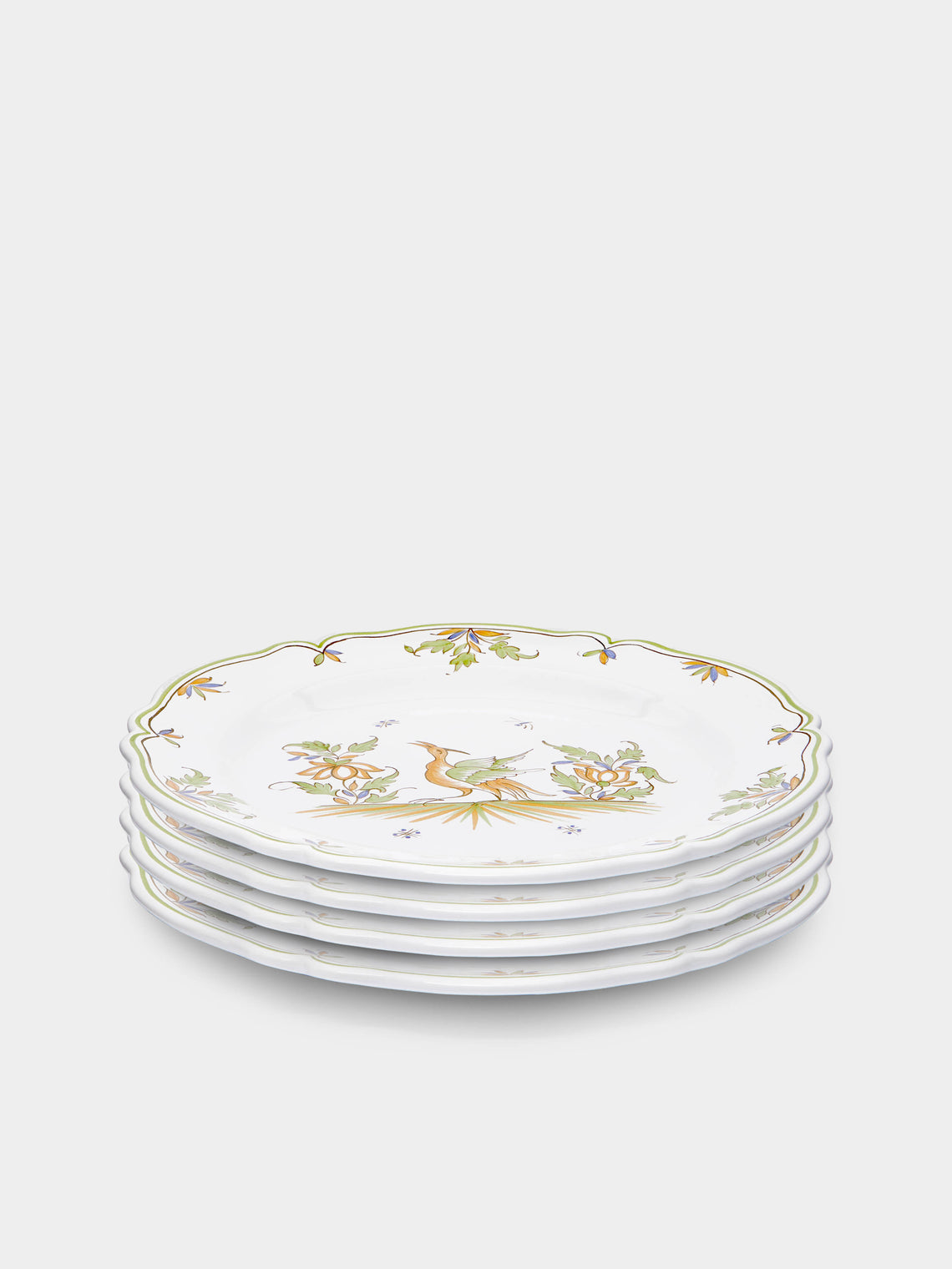 Bourg Joly Malicorne - Moustiers Hand-Painted Ceramic Dinner Plates (Set of 4) -  - ABASK