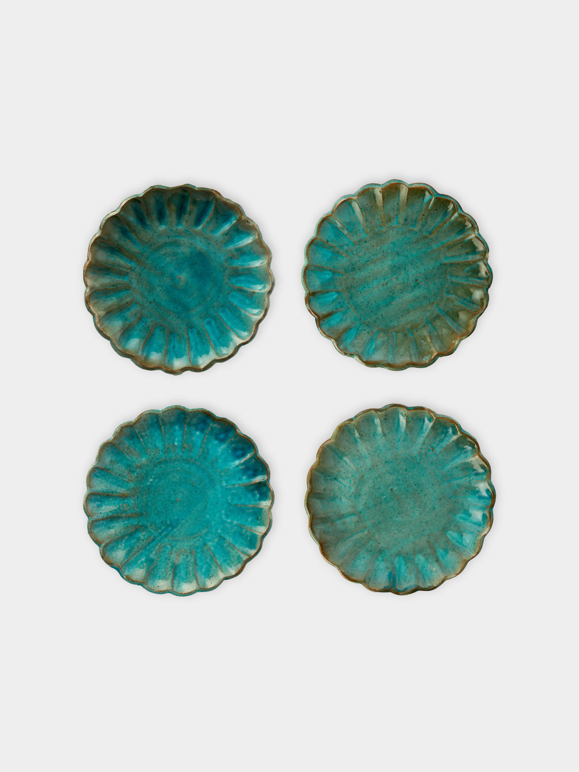 Anut Cairo - Scallop Hand-Painted Ceramic Dessert Plates (Set of 4) -  - ABASK
