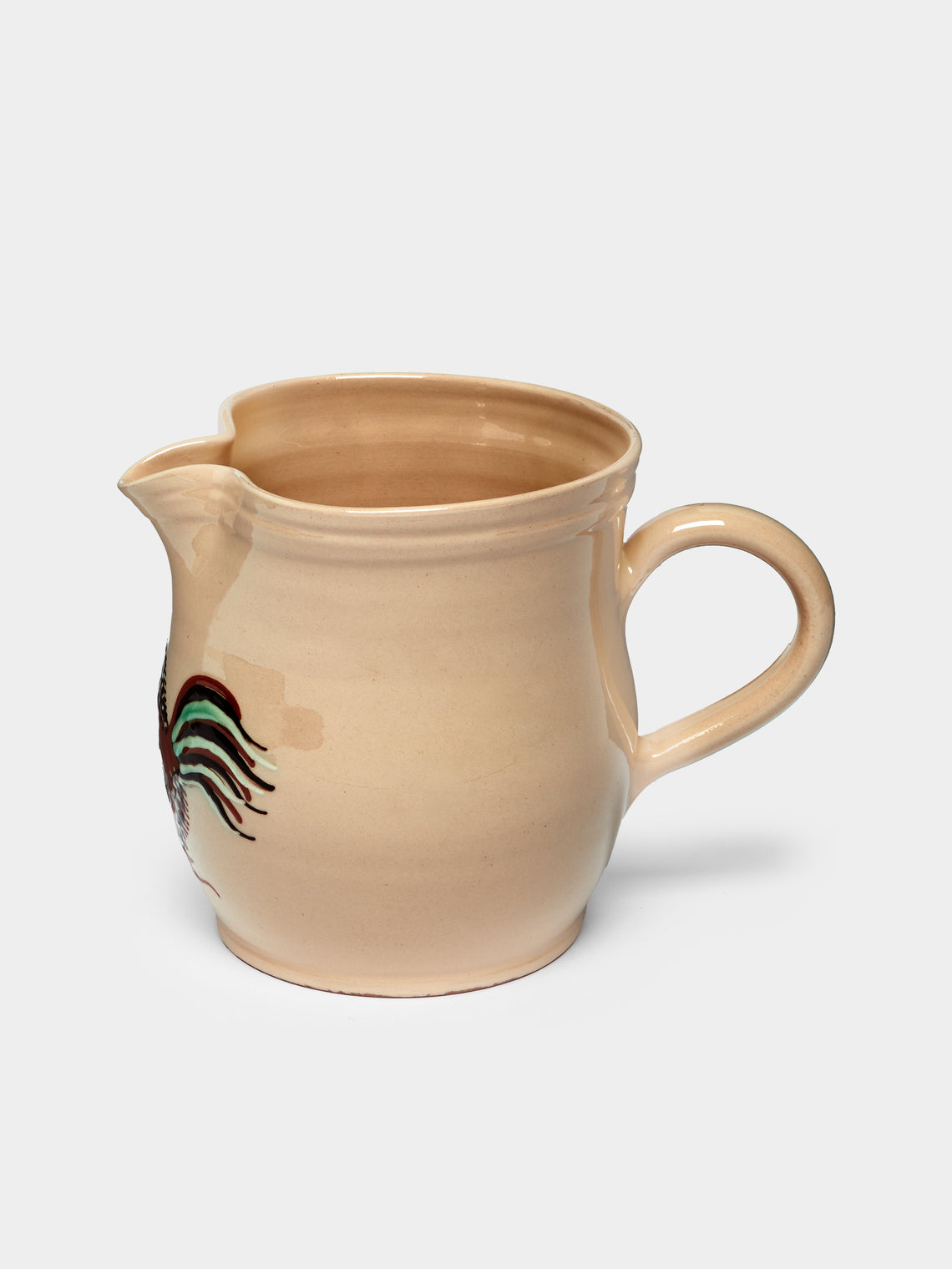 Poterie d’Évires - Chickens Hand-Painted Ceramic Rounded Jug -  - ABASK