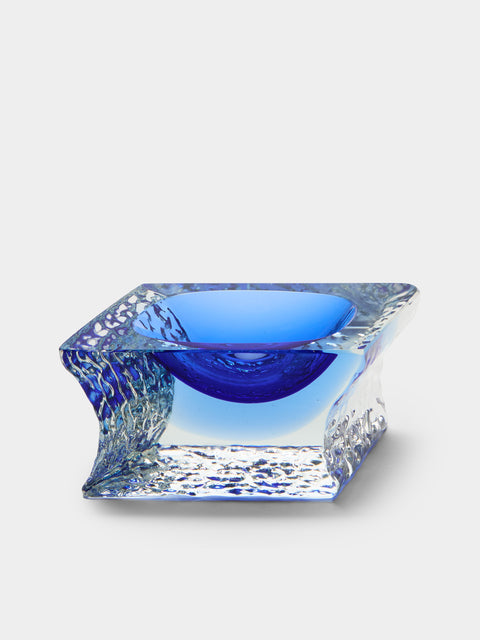 Antique and Vintage - 1930s Campanella MCM Murano Glass Ashtray - Blue - ABASK - 