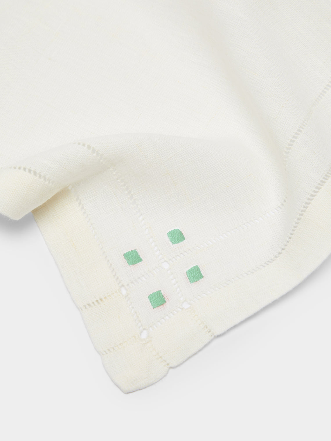 Anut - Art Deco Hand-Embroidered Linen Napkins (Set of 4) -  - ABASK