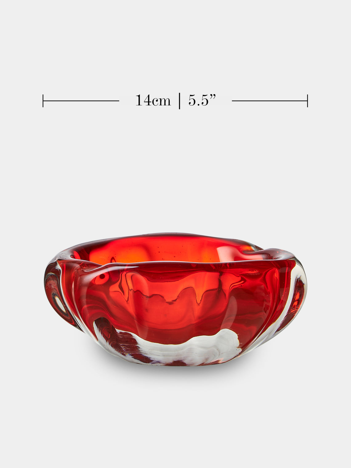 Antique and Vintage - Mid-Century Glass Ashtray - Red - ABASK