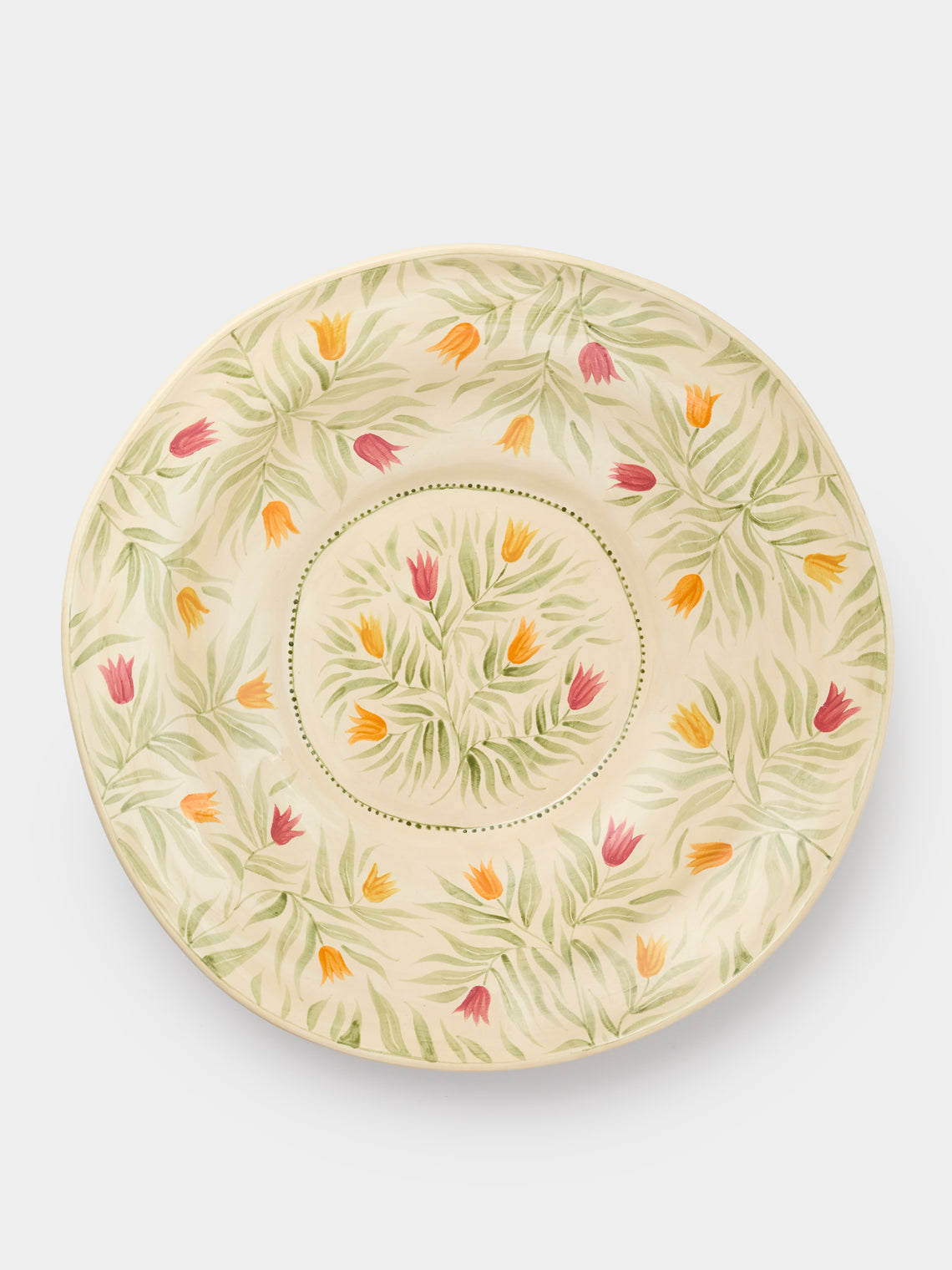 Rosanna Corfe - Tulips Hand-Painted Ceramic Fruit Bowl - Cream - ABASK
