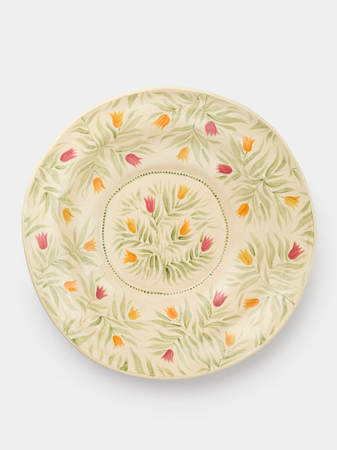 Rosanna Corfe - Tulips Hand-Painted Ceramic Fruit Bowl - Cream - ABASK
