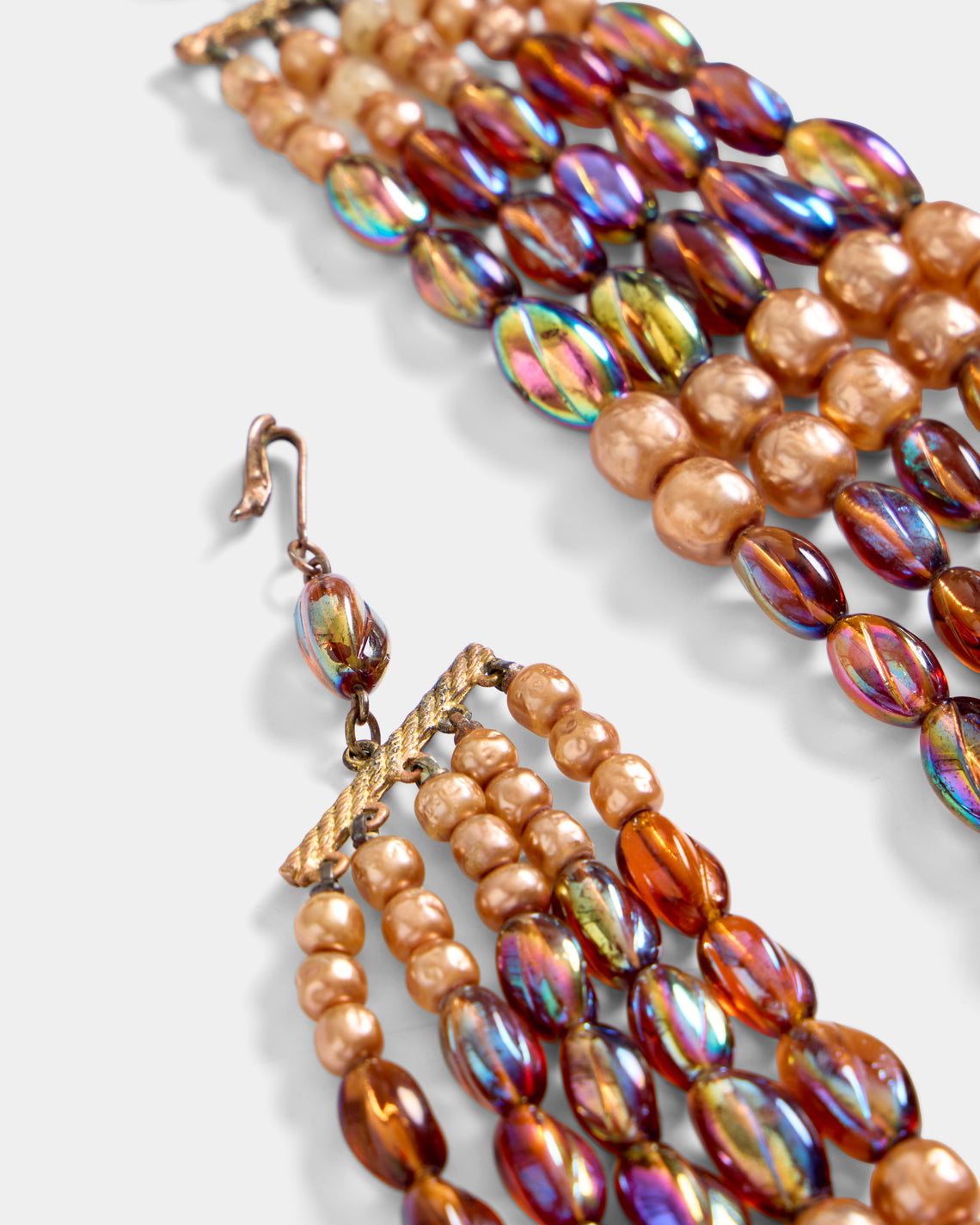 Mahnaz Collection - Women's Vintage 1950 Schiaparelli Five-Strand Beaded Necklace - Multiple - ABASK