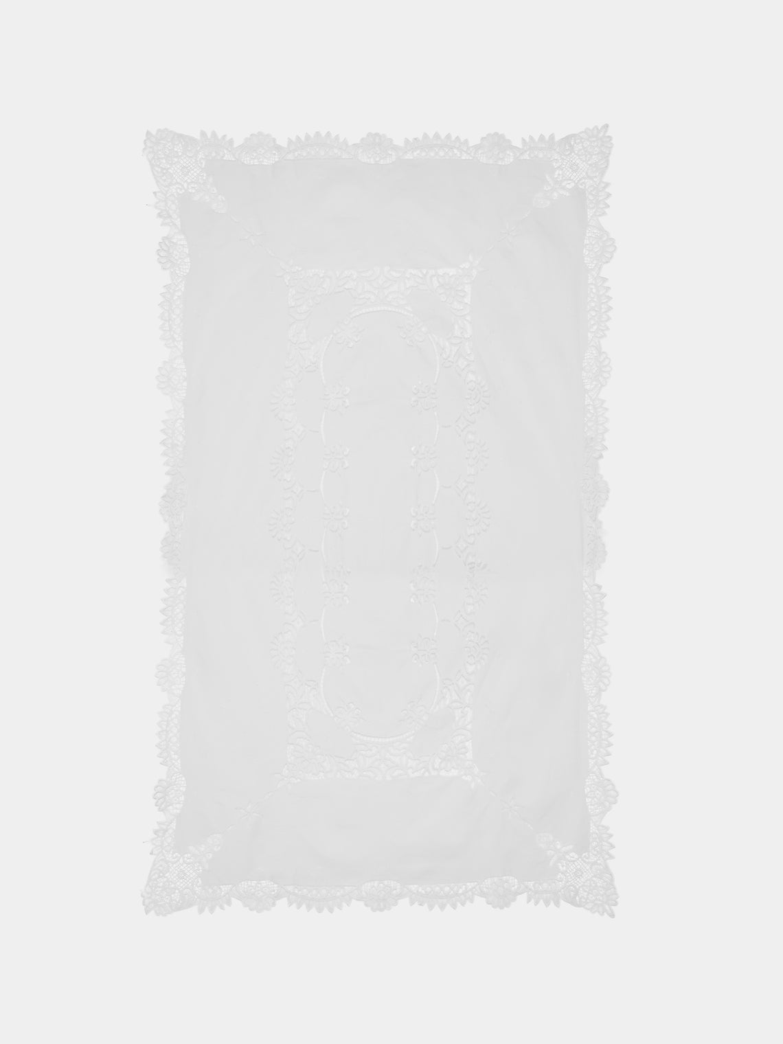 Rolande du Dreuilh Créations - Lacework Tablecloth with Napkins – 106.5in/2.7m (Set of 12) - White - ABASK