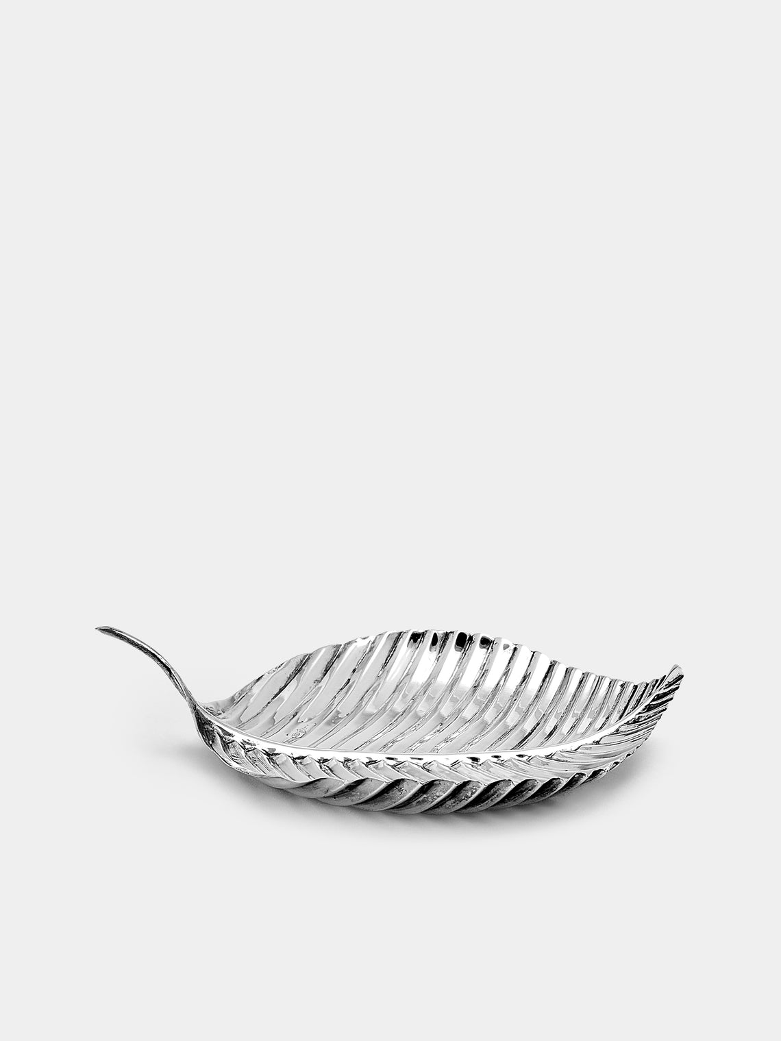 Antique and Vintage - 1970s Solid Silver Leaf Dish - Silver - ABASK - 