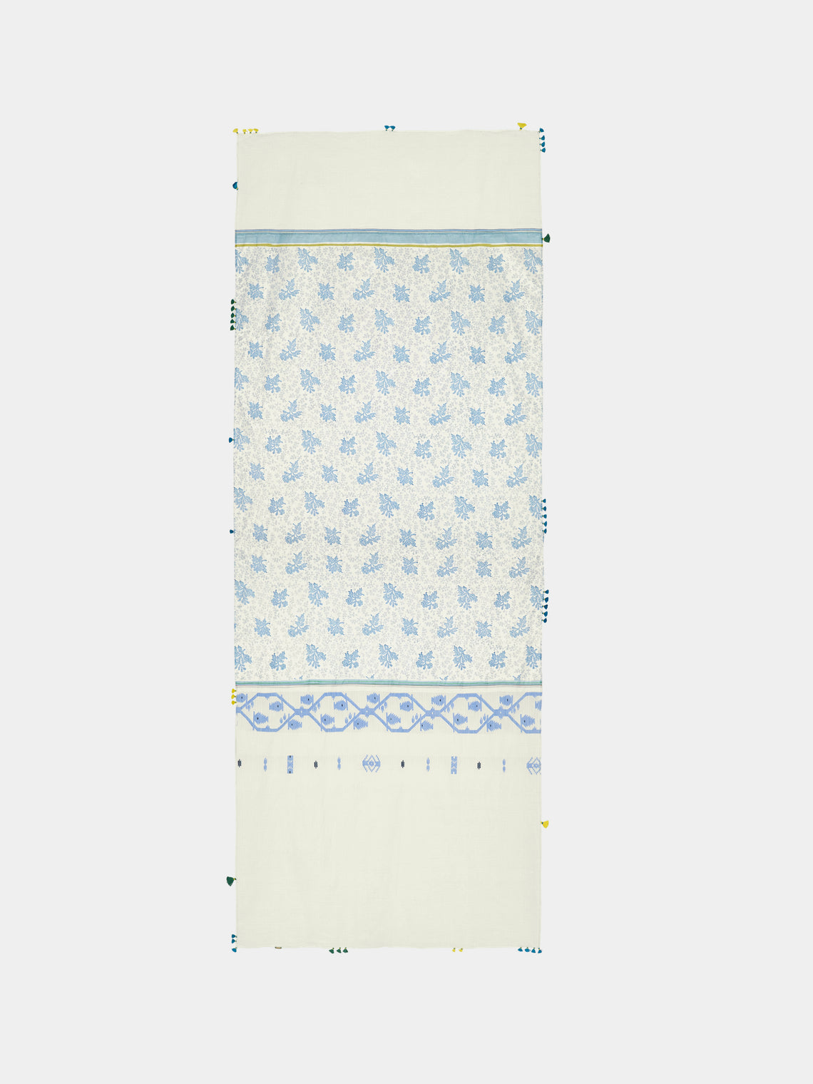 Injiri - Amber 125 Hand-Loomed Cotton Scarf - White - ABASK - 