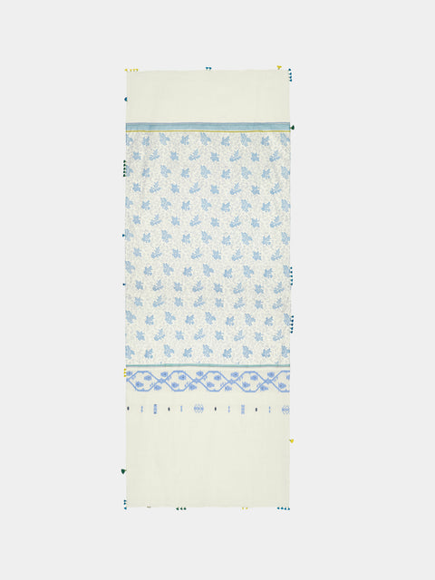 Injiri - Amber 125 Hand-Loomed Cotton Scarf - White - ABASK - 