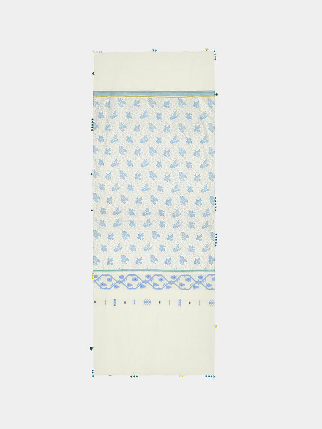 Injiri - Amber 125 Hand-Loomed Cotton Scarf - White - ABASK - 
