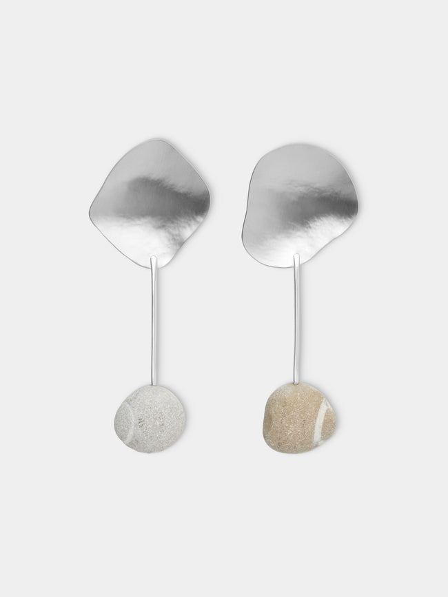 Thalia Maria Silver - Sterling Silver and Pebble Servers (Set of 2) - Silver - ABASK - 