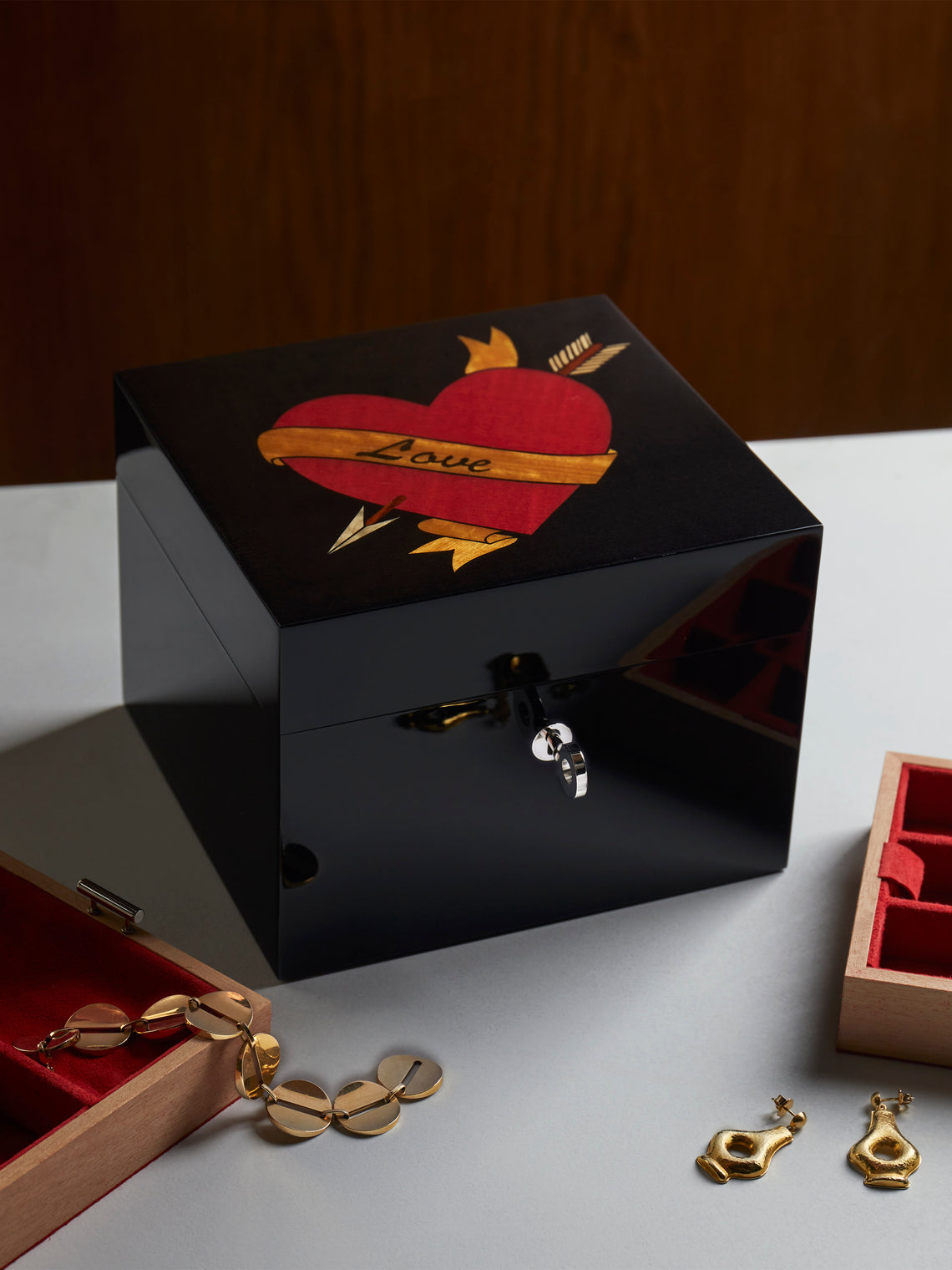 Elie Bleu - Vanities Love Sycamore Jewelry and Watch Box - Black - ABASK