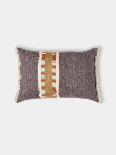 de Le Cuona - Striped Linen Cushion (23.5in/60cm) - Multiple - ABASK - 