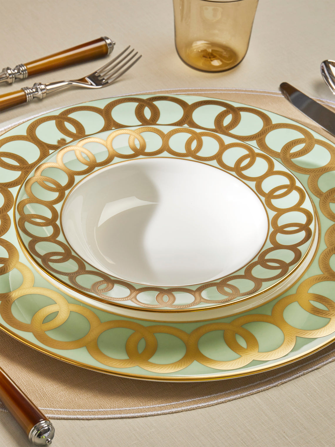 Royal Crown Derby - Riviera Dream Hand-Painted Bone China Soup Plate - Green - ABASK
