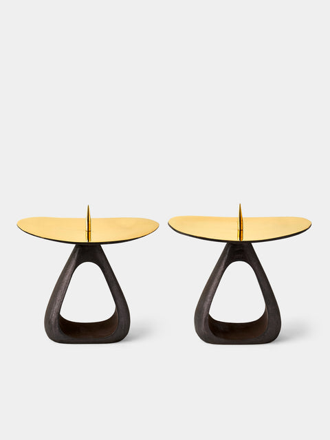 Carl Auböck - Brass Candle Holders (Set of 2) - Black - ABASK - 