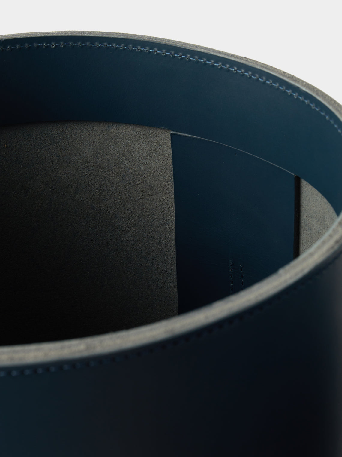 Rabitti 1969 - Orvieto Leather Wastepaper Bin - Blue - ABASK