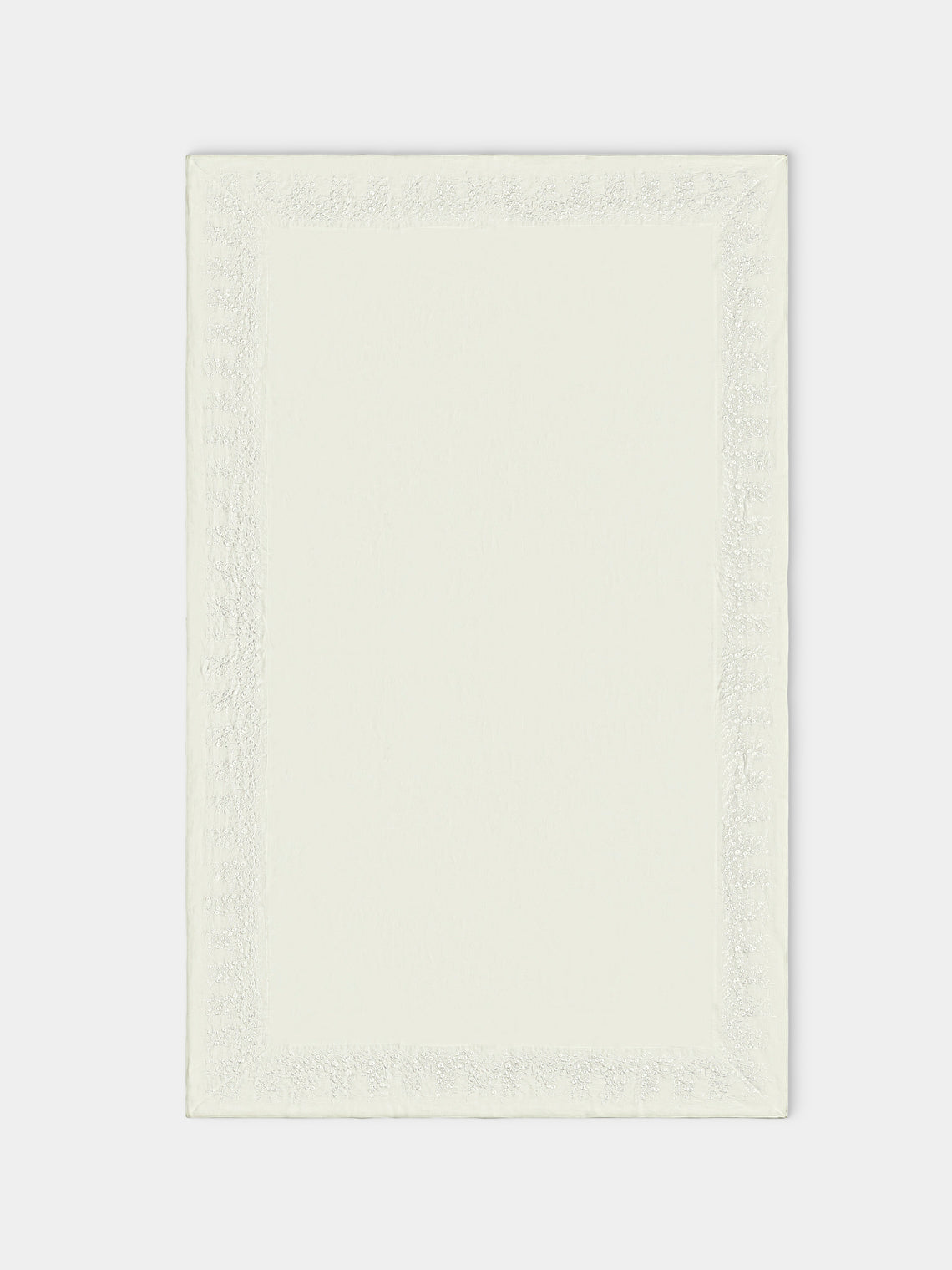 Borgo delle Tovaglie - Venaria Embroidered Linen Rectangular Tablecloth - Ivory - ABASK