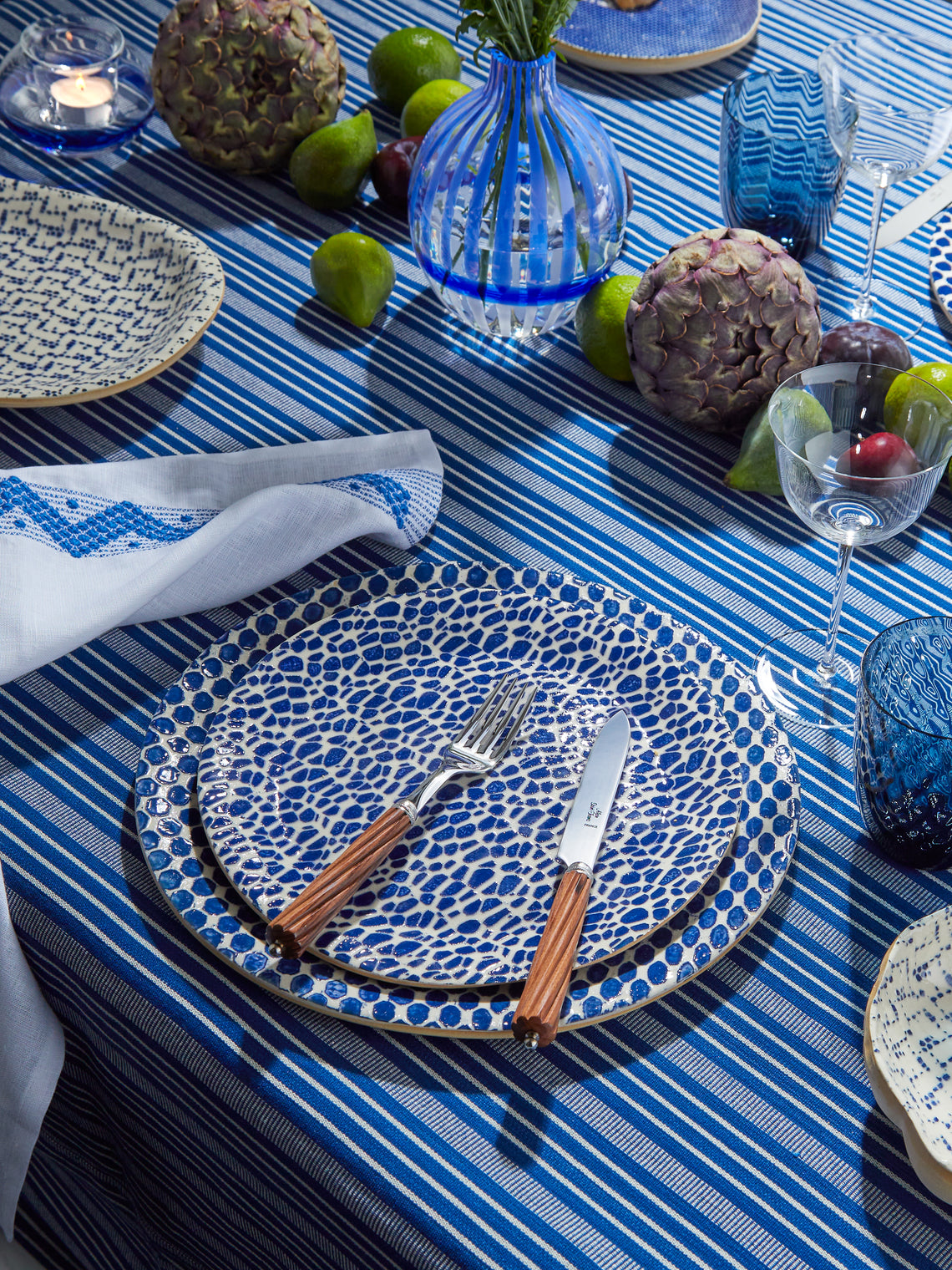Terrafirma Ceramics - Hand-Printed Ceramic Side Plates (Set of 4) -  - ABASK