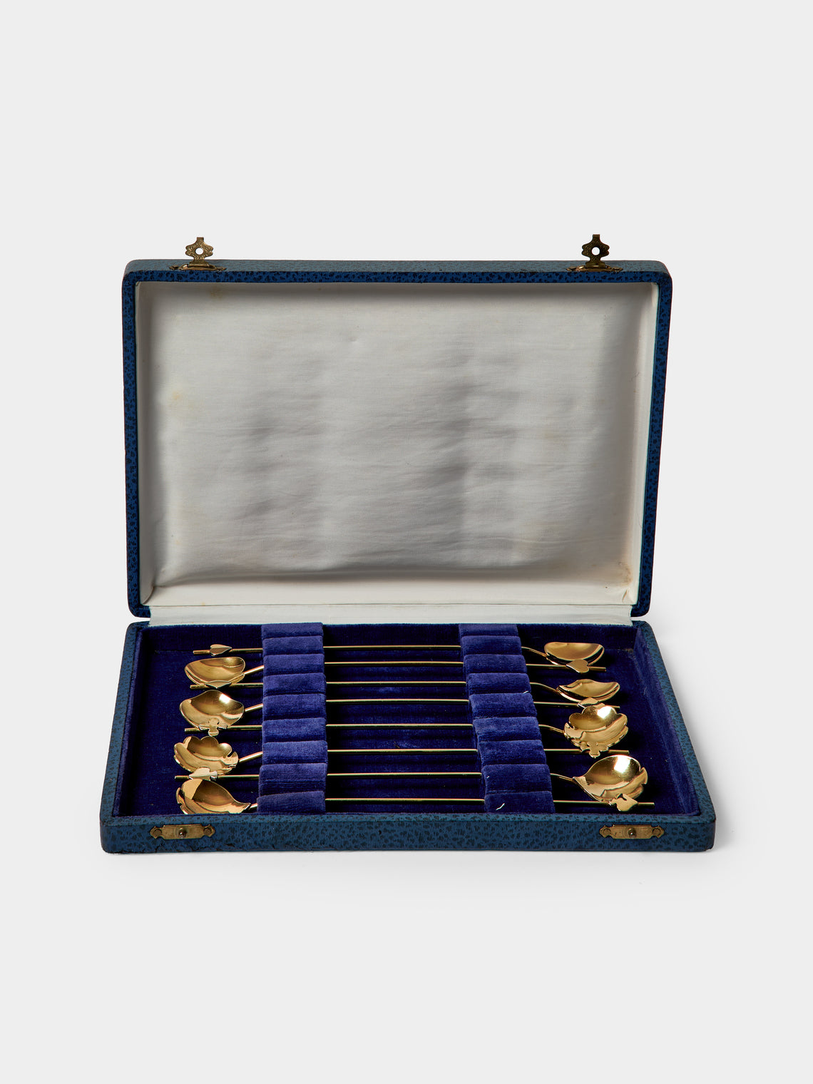 Antique and Vintage - | Set of 8 | Mid-Century Brass Cocktail Spoons - Gold - ABASK