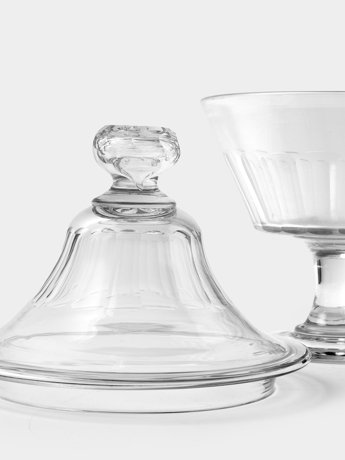 Antique and Vintage - 1800s Glass Candy Dish - Clear - ABASK