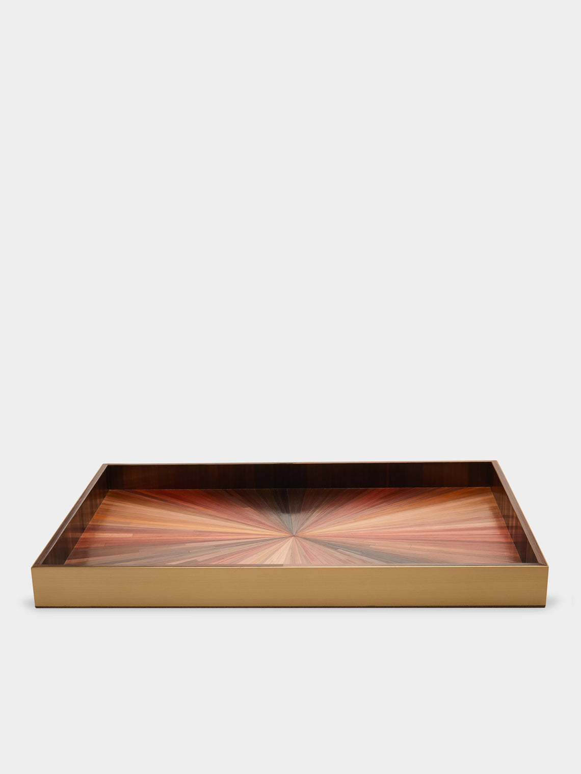 Ruda Studio - Starburst Rye Straw Inlay Wood Tray -  - ABASK