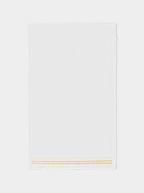 Loretta Caponi - Arrows Hand-Embroidered Cotton Hand Towel - White - ABASK - 