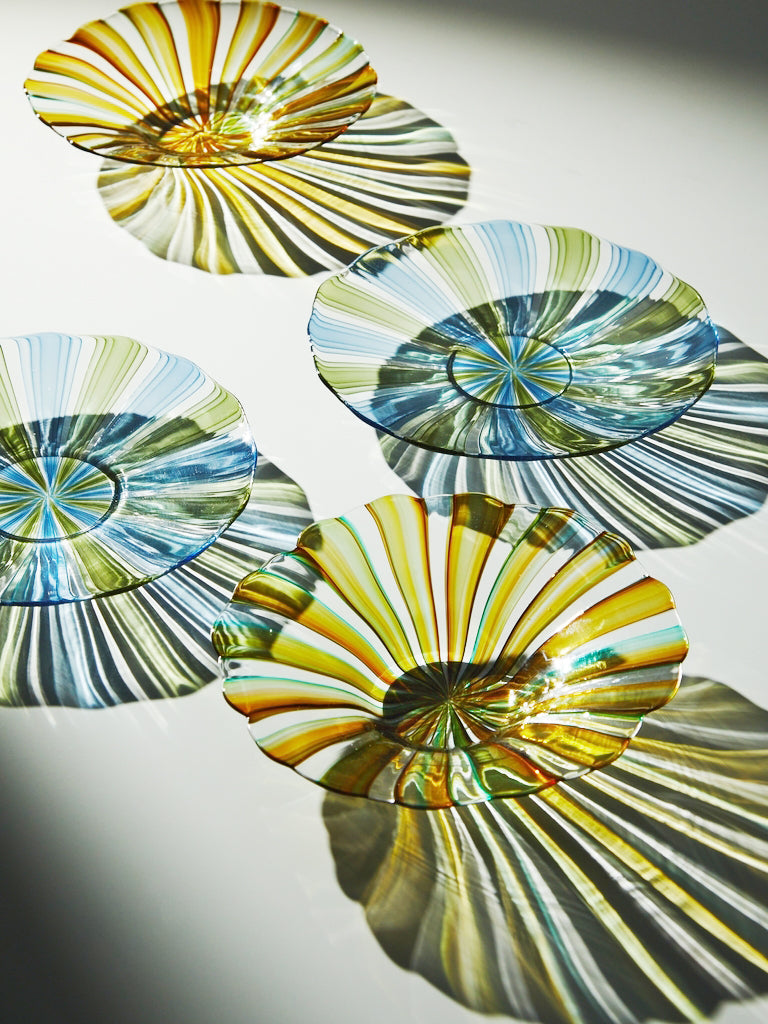 Mori Glass - Hand-Blown Glass Plates (Set of 2) -  - ABASK