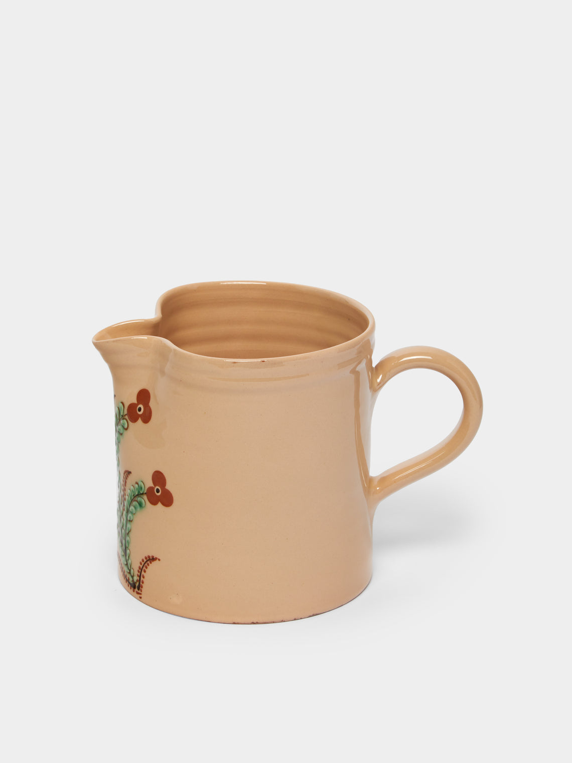 Poterie d’Évires - Flowers Hand-Painted Ceramic Straight-Edge Jug -  - ABASK