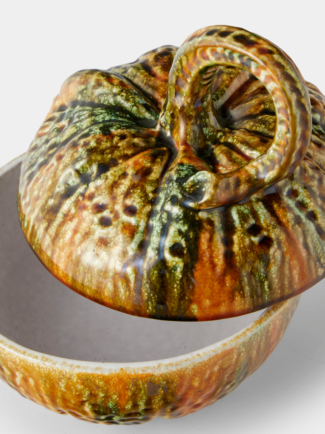 Antique and Vintage - 1940s Ceramic Squash Lidded Pot - Multiple - ABASK