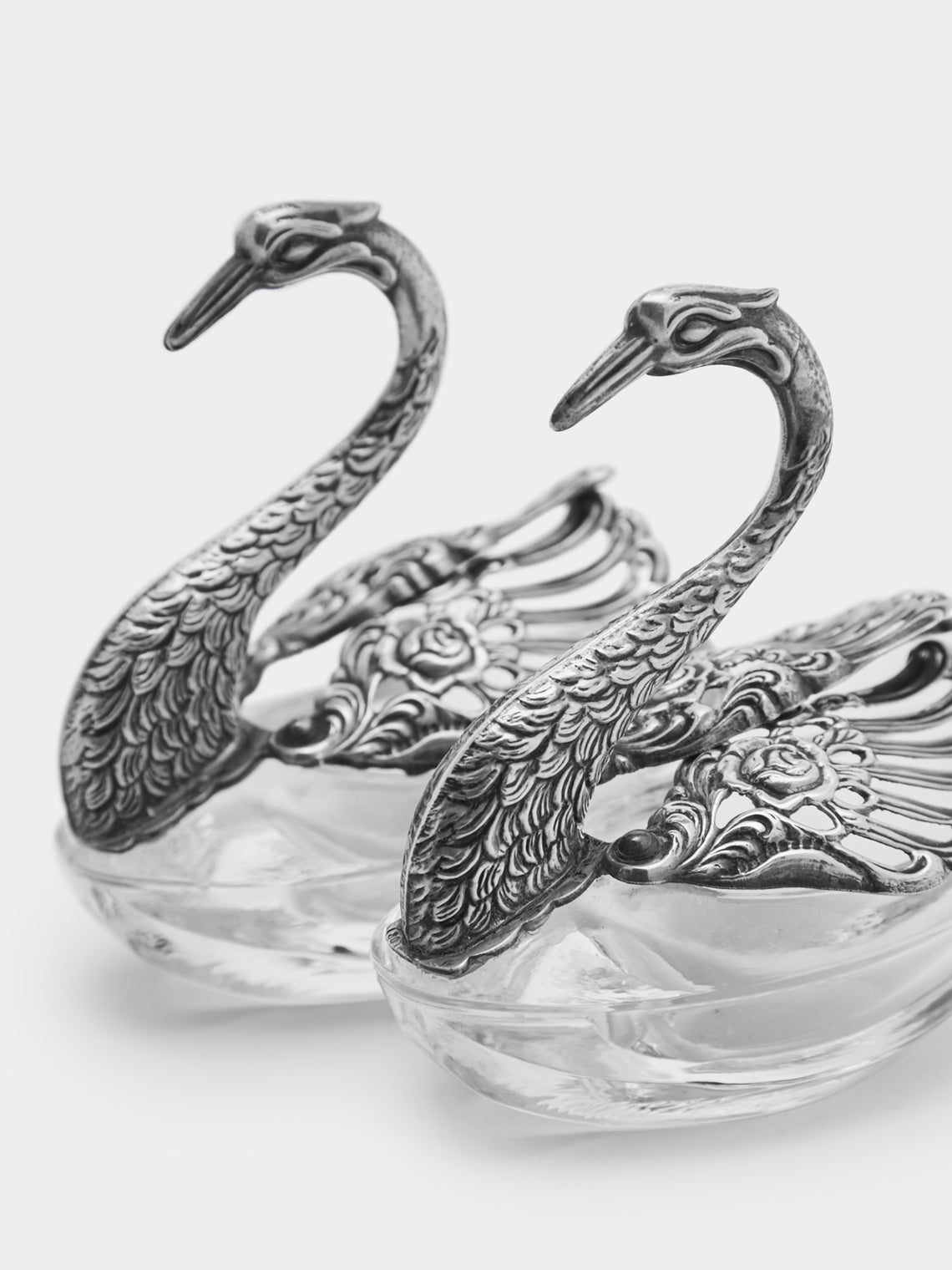 Antique and Vintage - 1970s Silver-Plated Swan Dishes (Set of 2) -  - ABASK