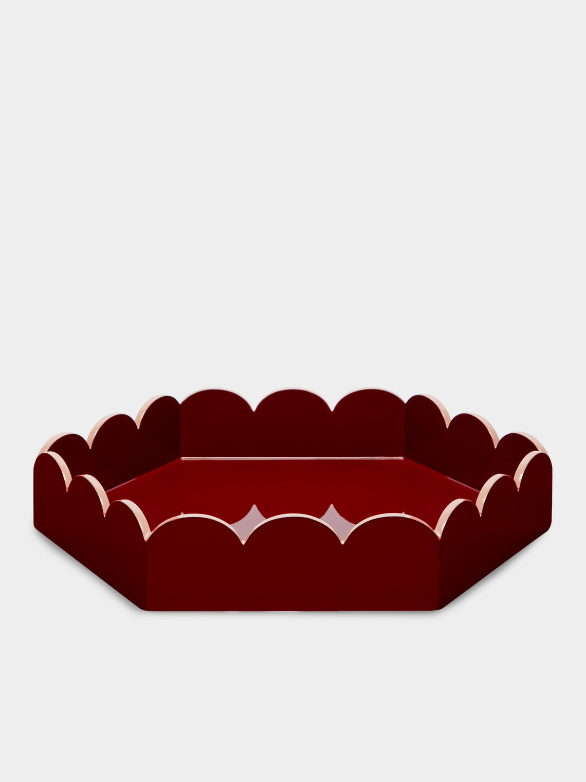 Scarlett And Sallis - Lacquered Wood Large Scalloped Tray -  - ABASK