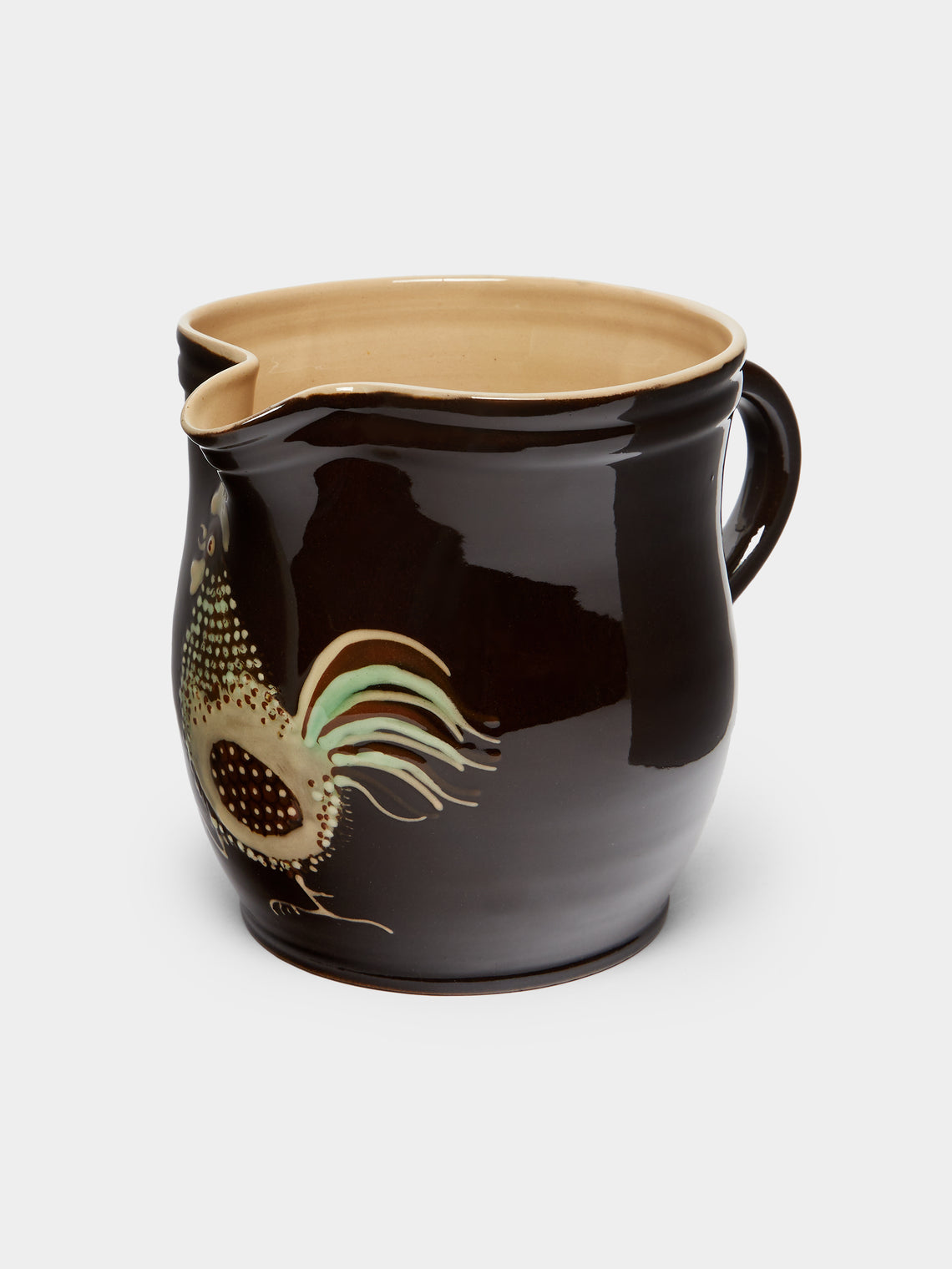 Poterie d’Évires - Chickens Hand-Painted Ceramic Rounded Jug -  - ABASK - 