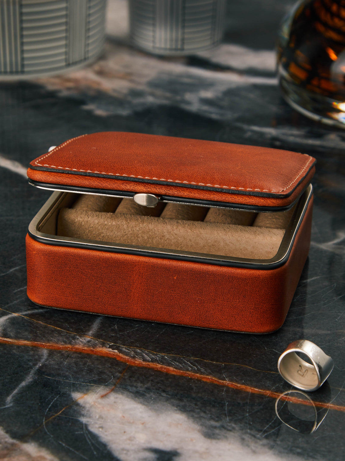 F. Hammann - Leather Travel Jewellery Box -  - ABASK