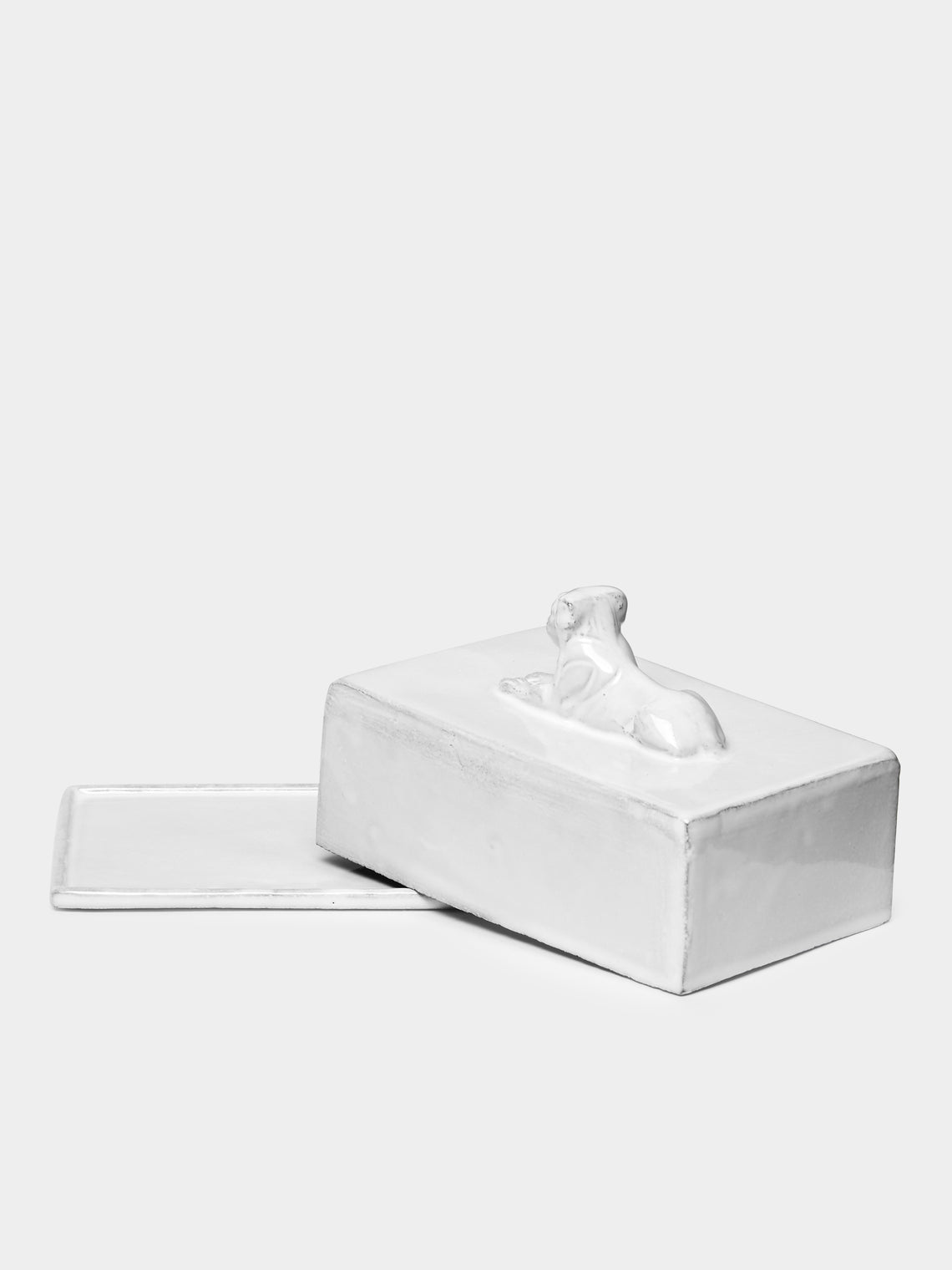 Astier de Villatte - Lion Hand-Glazed Ceramic Butter Dish -  - ABASK