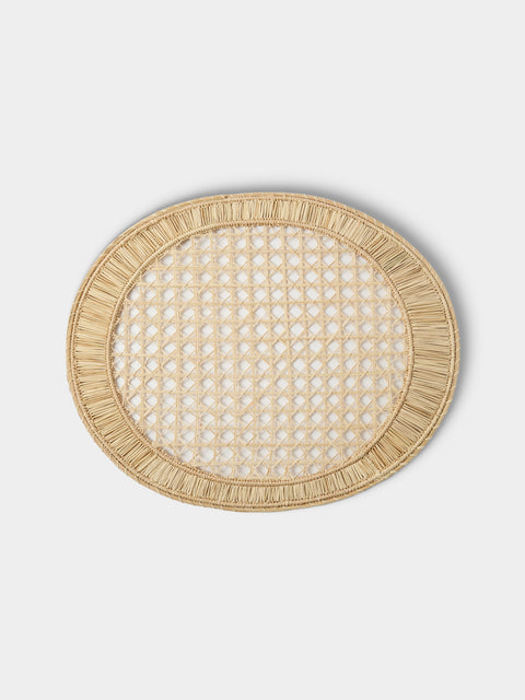 Artesanías del Atlántico - | Set of 4 | Mimbre Handwoven Palm Oval Placemats - Natural - ABASK - 