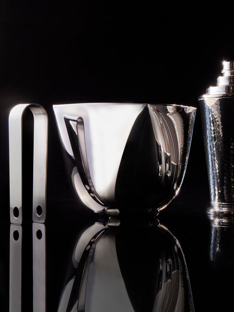 Pampaloni - Silver-Plated Ice Bucket with Tongs - Silver - ABASK