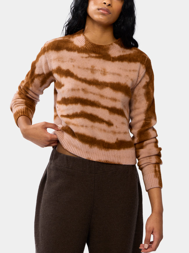 Women's Track Dye Cashmere Crew-Neck Sweater