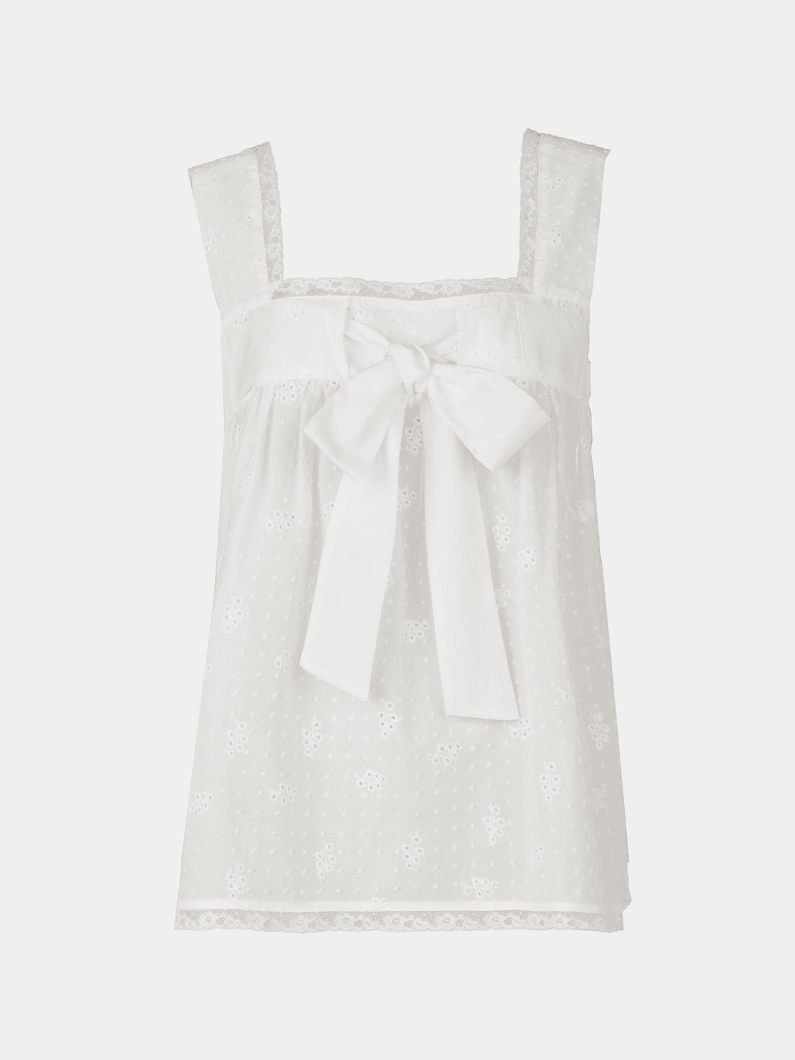 Loretta Caponi - Suvereto Embroidered Cotton Top | Size: XS - White - ABASK - 