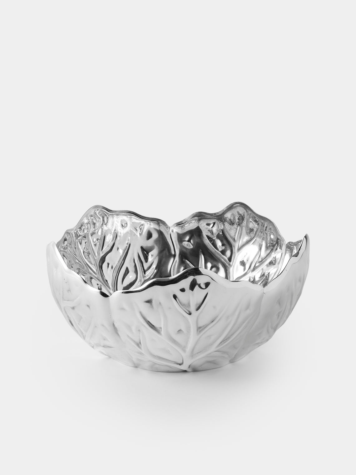 Antique and Vintage - 1970s Silver-Plated Cabbage Salad Bowl - Silver - ABASK - 