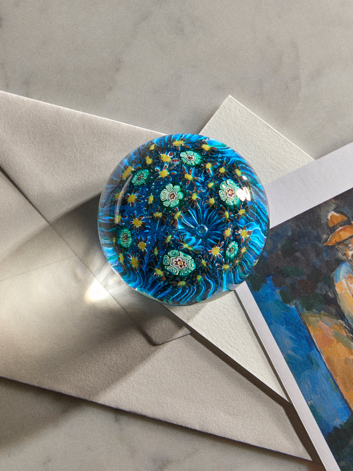 Antique and Vintage - 1930s Murano Glass Paperweight - Blue - ABASK