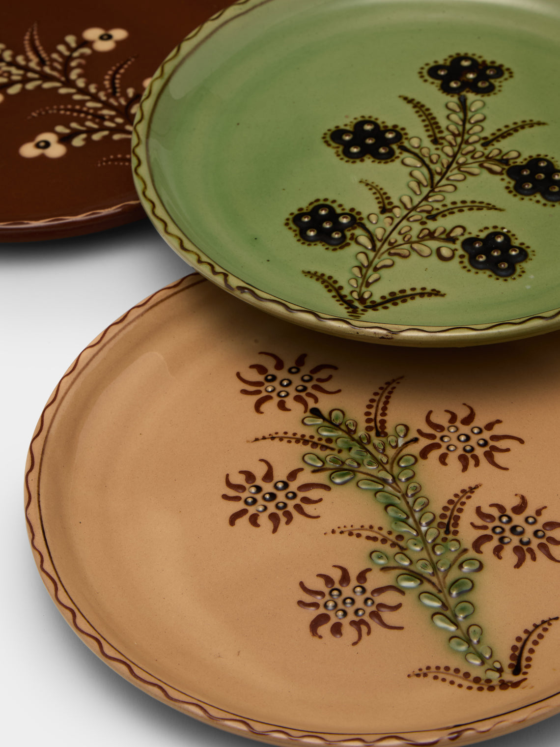 Poterie d’Évires - Flowers Hand-Painted Ceramic Plates – 8in/20cm (Set of 6) - Multiple - ABASK