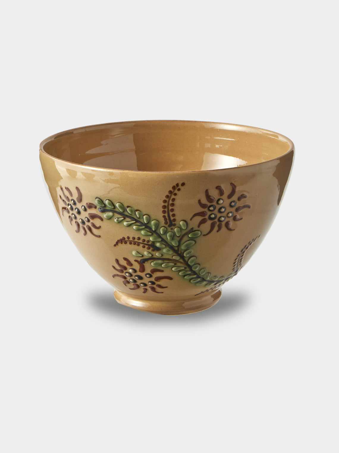 Poterie d’Évires - Flowers Hand-Painted Ceramic Grand Bowls (Set of 4) - Cream - ABASK